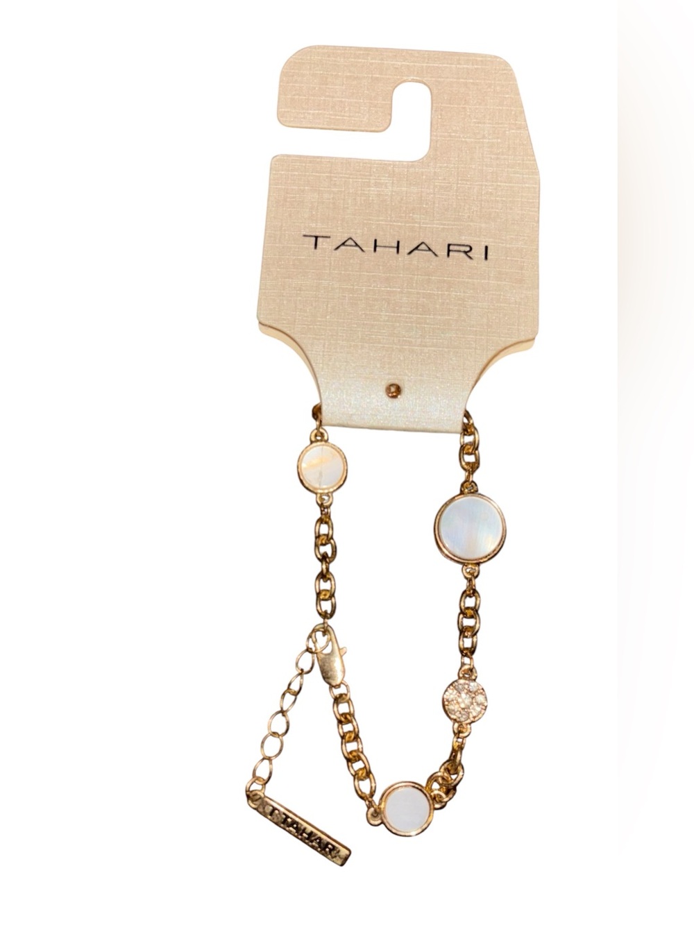 Tahari Gold-Tone Bracelet with Mother-of-Pearl Discs